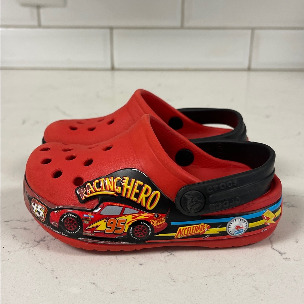 2022 Crocs Disney x Band Clog Toddler 'Fun Lab Cars - Flame' Size 6 - Picture 12 of 17